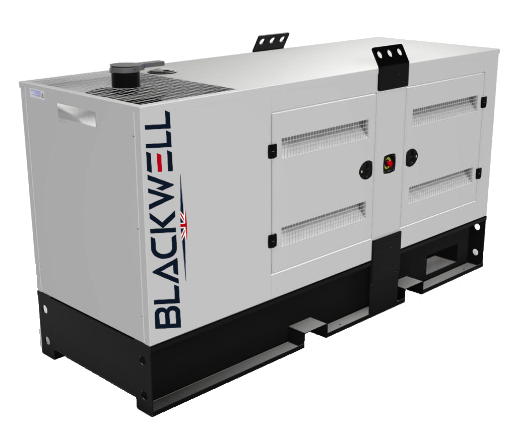 White Blackwell acoustic diesel generator manufactured in the UK